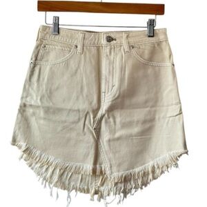 Free People Bayle Jean skirt -  Coconut color